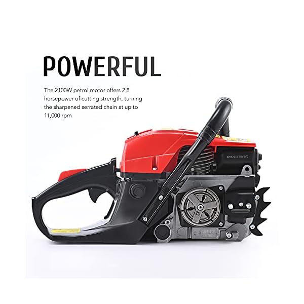 Orion Motor Tech Benzinkettensäge 52cc Kettensäge Motorsäge Benzin 52 cm Handkettensäge mit Handschutz für die… – Bild 4