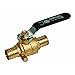 Pexflow 405P012-NL Full Port PEX Barb Ball Valve Water Shut Off with Drain, 1/2