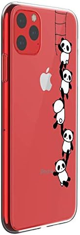 Oihxse Compatible for iPhone 11 6.1'' Case Ultra-Thin Crystal Clear with Cute Pattern Transparent Soft Slim TPU Silicone Bumper [Support Wireless Charging] Shockproof Protective Cover - Panda
