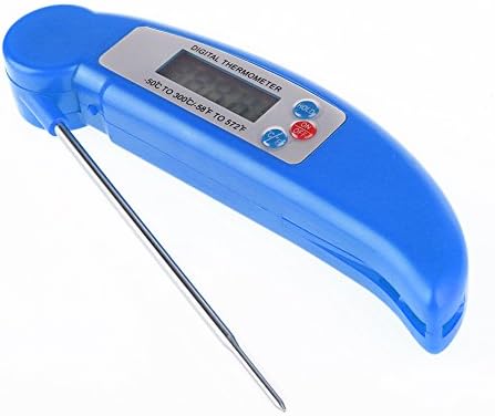 Cooking Thermometer, Digital Meat Thermometer Probe Preset Instant Read Timer, Temperatures Fork with LCD Screen for BBQ Grill (Blue)