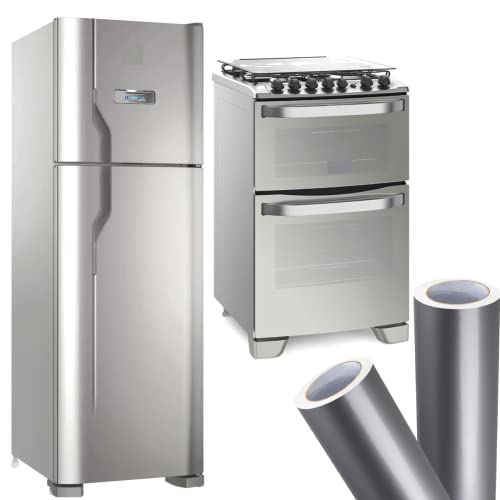 Adesivo Envelopamento Prata Inox Geladeira Fogão 2m x 60cm