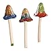 Collections Etc Mushroom Toadstool Stakes Garden Chimes - Set of 3 Glazed Ceramic Chimes