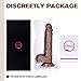 Realistic Brown Dildo with Suction Cup, Fovel Dual Density Liquid Silicone Adult Toys for G-Spot Anal 8.3 Inch Premium Penis Dong, Sex Toy for Female & Male Masturbation