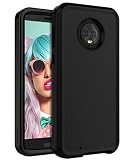 Miubox Case for Motorola Moto G6,Heavy Duty Shockproof Hard Plastic and TPU Bumper Protection Cover Case for Women Girls Men for Motorola Moto G6,Black
