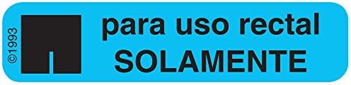PHARMEX HG-78 Permanent Paper Label,"para USO Rectal", 1 9/16" x 3/8", Blue (500 per Roll, 2 Rolls per Box)