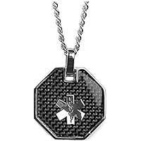 My Identity Doctor USA | Medical Alert Womens Mens Necklace Pendant | Free Custom Engraving Diabetes Warfarin Dialysis Stroke Pacemakers
