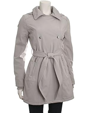 Jessica Simpson Women's Snap Double Breasted Soft Shell with Hood