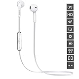 Walker(TM) New Version Wireless Bluetooth 4.1 Sports Headphones Earphones Headsets Music Stereo Microphone for iPhone 6 6 plus 5S 4S Galaxy S6 S5 and iOS Android Smartphones(White)