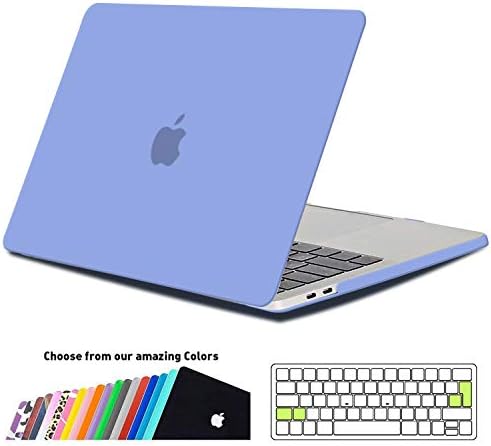 iNeseon Macbook Pro 15 Inch Case 2018/2017/2016, Slim Shell Snap-On Protective Case with Keyboard Cover For Macbook Pro 15 Retina Display with Touch Bar, Touch Id, Model A1990/A1707, Serenity Blue