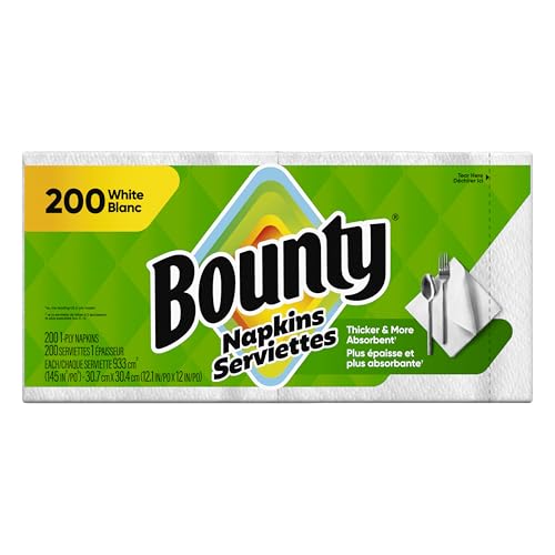 BOUNTY QUILTED NAPKINS 1-PLY 12 1/10 X 12 WHITE 200/PACK (96595PK)