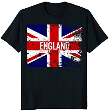 Mens Union Jack Distressed England British Flag T-Shirt 3XL Black