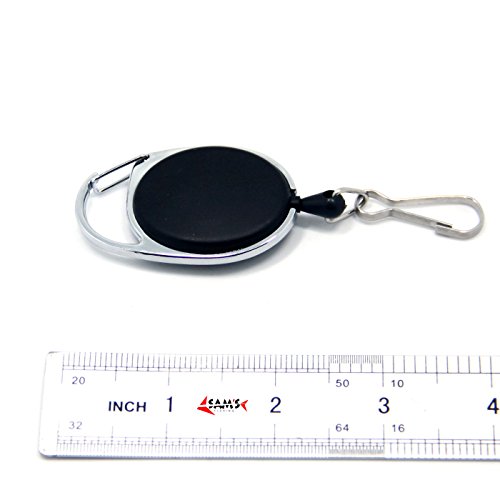 SAMS FISHING 2PCS Fly Fishing Zinger Retractable Reel Badge Holder with Quick Release Spring Clip (A0740)