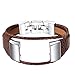 For Fitbit Charge 2 Bands, bayite Leather Bands Metal Clasp Fitbit Charge 2 Replacement Accessory Bracelet Brown Small