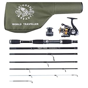 Rigged & Ready™ World Traveller | Canne À Pêche De Voyage, Combinaison Bobine Et Le Boîtier Canne À Pêche Nano-carbone 6…