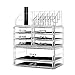 DreamGenius Makeup Organizer 3 Pieces Acrylic Cosmetic Storage Drawers Organizer for Vanity and Bathroom, Stackable Cosmetic Organizer Countertop with 6 Drawers