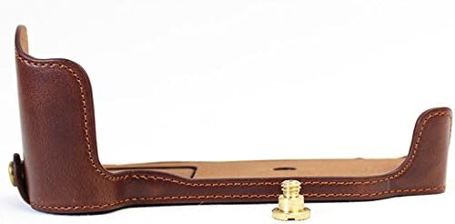 Dengpin PU Leather Half Camera Case Bag Cover Base for Nikon D500 (Coffee)