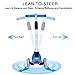 BELEEV Kick Scooter Kids 3 Wheel Scooter, 4 Adjustable Height, Lean to Steer LED Light Up Wheels Children from 3 to 14 Years Old (Dark Blue)