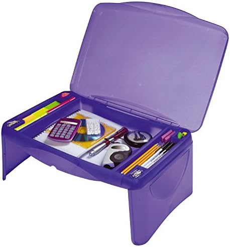 Writing Table Lap Desk Portable Folding Table with Storage Compartments Forfor pencils and pens, notepads, paper clips Kids (Pink) by PRIME FURNISHING