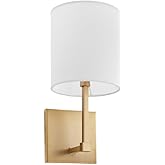 Quorum Lighting 5377-1-80 Bolero Wall Light, 1-Light 60 Watts, Aged Brass W/White Linen