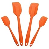Silicone Spatula,Xpatee 4-piece 600ºF Heat-Resistant Baking Spatulas Non-stick Flexible Rubber Spatulas with Stainless Steel Core (Orange)