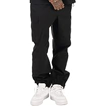 【PARTIMENTO】23ss NYLON STRING CARGO PANTS Pro Club Men's Nylon Cargo Pants, Black, Small at Amazon