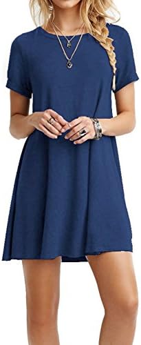 Women's Swing Loose T-Shirt Fit Comfy Casual Flowy Cute Swing Tunic Dress