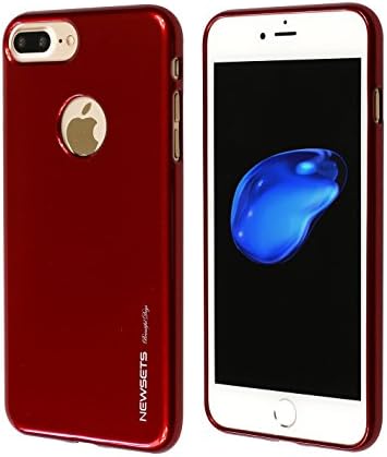 iPhone 7 Case, Pearl Jelly Slight Glitter Perfect Fit [NEWSETS] Flexible Premium Bumper Red Cover Cases for Apple iPhone 7 Plus 5.5 inch