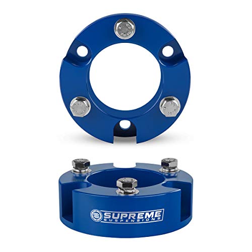 Supreme Suspensions - Toyota Tacoma Leveling Kit 2.5" Front Lift Aircraft Billet Strut Spacers (Blue)