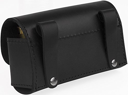 BronzeDog Handmade Leather Belt Cartridge Holder Hunting Shell Ammo Pouch Shotgun 16 12 Gauge (Black) - Thumbnail 5