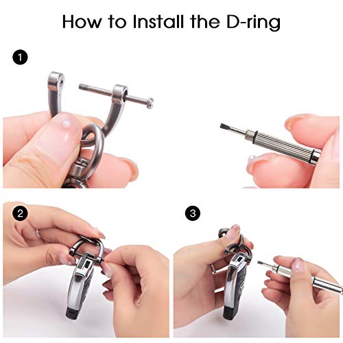 Keychain for Car Keys - Detachable Key Chain with Horseshoe Shape D-Ring and Quick Release Spring Key Rings, Metal Carabiner Clips, Simple Car Accessories Keychains for Men and Women(2Pack/Gun)