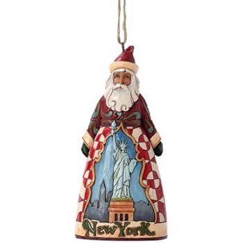 Jim Shore Heartwood Creek New York Santa Stone Resin Hanging Ornament, 4.5
