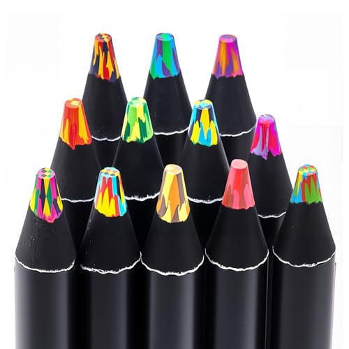 12 Rainbow Colored Pencils ,Stocking Stuffers for Kids，Art Supplies for Teens, Teen Girl Gifts Trendy Stuff for Birthday , Arts and Crafts Party Favors for Kid Ages 8-12,School Supplie Bonus Sharpener