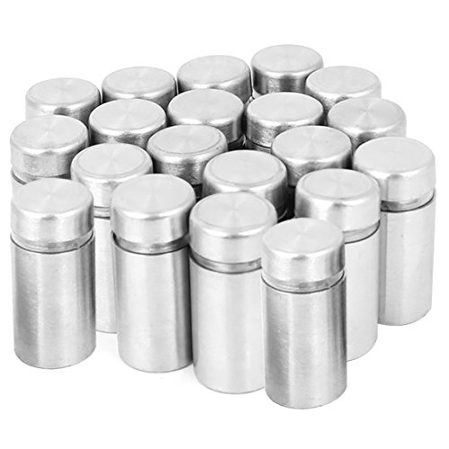 image for Lantee 20 Pcs Stainless Steel Glass Sign Standoff Mounts Hardware Scre
