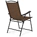 Best Choice Products Set of 2 Outdoor Mesh Fabric Portable Folding Sling Back Chairs for Backyard, Picnics, Beach, Camping, Patio, Porch, Garden, Pool w/UV-Resistance - Brown