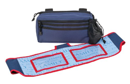 Healthsmart Walker Pouch/Banner Kit for Walkers, Rollators, Transport Chairs and Wheelchairs, Banner Includes Photo Pockets, Blue, 6 x 10 Inches