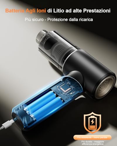 Car Vacuum Cleaner, 16000Pa Wireless Vacuum Cleaner, Vacuum Cleaner for Auto110000RPM Vacuum Cleaner and Blower with Brushless Motor, Mini Wireless Vacuum Cleaner for Car Home Office Hair
