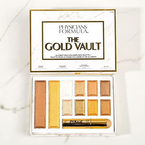 PHYSICIANS FORMULA 24-KARAT GOLD SHIMMER MAKEUP SET, FACE PALETTE, THE GOLD VAULT, MASCARA, EYESHADOW, CHRISTMAS GIFT