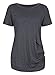 Zajawia Womens Casual Short Sleeve Tunic Tee Tops Button Side Blouse Loose T-Shirt