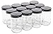 North Mountain Supply 12 Ounce Glass Regular Mouth Mason Canning Jars - With Black Safety Button Lids - Case of 12