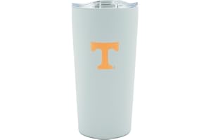 Decorvo Officially Licensed Collegiate Stainless Steel Tumbler - Double Walled Insulated Travel Thermos with Slide Lid - 18 oz (Tennessee T- Gray)