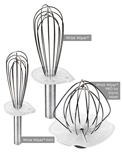 Whisk Wiper mini - Clean a Whisk Without The Mess - Multipurpose Kitchen Tool - Includes 8" Stainless-Steel Whisk (Color: Clear)