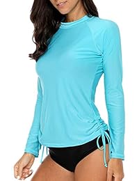 Camiseta de natación para dama de manga larga con protección solar UPF 50+