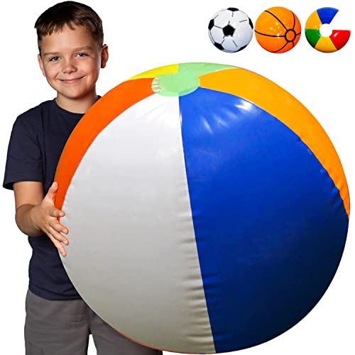 Giant Beach Ball for Kids Large Beach Balls for Kids. Easy Blow Up