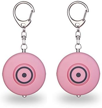 Xer๏ฌra Personal Alarm, Panic Alarm, Emergency Security Alarm, Pocket Alarm, Keychain with 130db Alarm, LED Torch keychain, Siren, Self-Protection for Woman and Children, Alarm Keychain, Set of 2 Safety for your Family, in Pink, Black