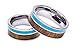 Tungsten Ring Inlaid with 100% Natural Koa Wood and Solid Turquoise - Extremely Unique - 8mm Wide - Wedding, Engagement, or Promise Ring - By Woodie Specs