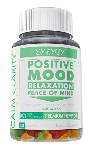 Hemp Workz | Calm Clarity Premium Hemp Gummy Bears with Coconut Oil & Omega 3,6 & 9 | Positive Mood ☼ Relaxation ☼ Peace Of Mind | 10mg Each, 30 Gummies