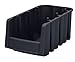 Akro-Mils 30716 Economy Stacking Shelf Plastic Storage Bins, (12-Inch x 6-5/8-Inch x 5-Inch), Black (10-Pack)
