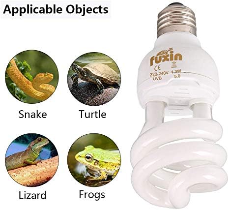 POFET Energy Saving Lamps UVB Bulb,Spiral Compact 13Watts UVB 5.0 Reptile Light Bulb Fit for Rainforest Type Reptile/Snake/Lizard/Insect/Turtle/Tortoise - Image 3