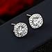 Sterling Silver White Gold Plated Cubic Zirconia Simple Small Halo Square Stud Earring For Women&Men,10mm