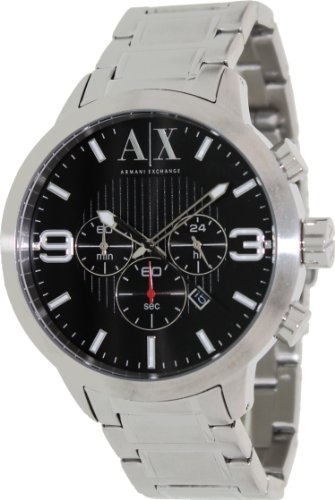 Armani Exchange Chronograph Black Dial Stainless Steel Mens Watch AX1272